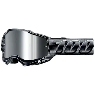 100% Accuri 2 Silo Crossbrille verspiegelt Schwarz/Weiß Silber Verspiegelt