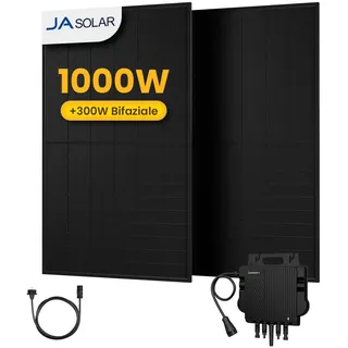 Growatt Balkonkraftwerk Set, 900/1000Wp Bifaziale Solarmodule, 800W Wechselrichter Sonderangebot