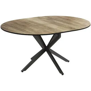 Vicco Esstisch Loyd 120 x 76.5 cm ausziehbar Eiche rustikal/Schwarz