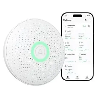 Airthings Radon-Messgerät 2910, Wave Plus, Thermo-Hygrometer, App, Luftdruck, CO2, VOCs, App-fähig