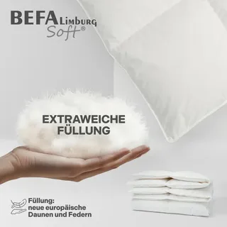 BEFA SOFT softig-weich & kuschelig-warm Winter-Federbett - 200x200 cm Bettdecke - Hergestellt in Deutschland - 90% Federn - NOMITE - Downpass