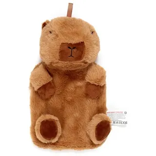Puckator Wärmflasche Capybara 650ml Plüsch Hülle Kuscheltier Bettflasche mit Bezug