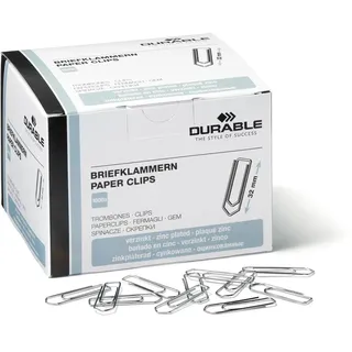 Durable Büroklammern silber verzinkt, 1.000 St.