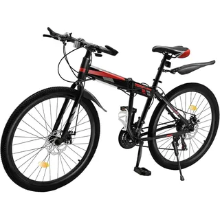 Kcolic 26 Zoll Klapp Mountainbike, 21-Gang-Schaltung, Klapprad, Doppelscheibenbremse, Mountainbike für Jungen, Mädchen, Frauen und Männer 26in