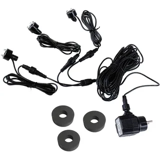 Arnusa Springbrunnen Beleuchtung 3er Set LED 10m Kabel + Netzteil Quellsteinbeleuchtung (Kalt-Weiß) Gartenbrunnen Springbrunnenbeleuchtung LED Ring Springbrunnenzubehör