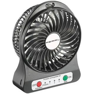Pearl 2in1 Akku-Tisch-Ventilator mit LED-Leuchte, 1.300 mAh