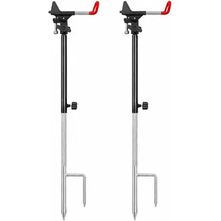 2 Stück Rutenhalter Angelständer Angelrutenhalter Boden aus Edelstahl | Stellfischrutenhalter 61–87 cm – 360° verstellbar, tragbar, für Ufer, Fluss, See & Camping