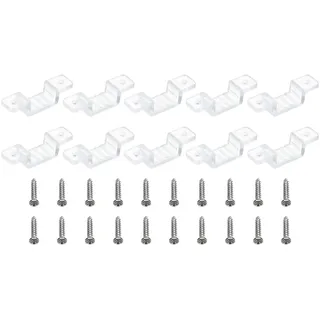 glassbang Led Streifenlicht Clips, 100er Pack Montagehalterung Befestigungsclips Klemmhalter mit Schrauben Led Streifen Clips für 11mm-14mm Neon Rgb Lichtkabelband,