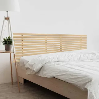 DHOME Recycled Holz Kopfteil MDF Japanischer Stil Paletten Bed Paletten Beschläge inklusive (210cm Dual, Natürliches Holz)