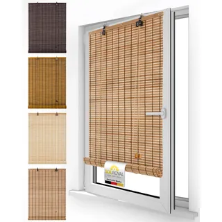 Sol Royal Bambus Rollo ohne Bohren Holz Jalousie Fenster innen Sichtschutz