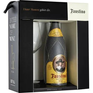 Bodegas Faustino Rioja I Gran Reserva - Geschenkpackung mit Glas (1 x 0.75L) (Packung mit 6)