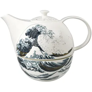 GOEBEL Teekanne mit Stövchen Hokusai Die Große Welle