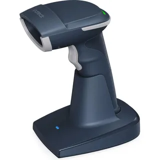 Inateck Barcodescanner BCST-54_blue, kabellos, Bluetooth, Funk, 2D Imager, Handscanner, mit Basisstation