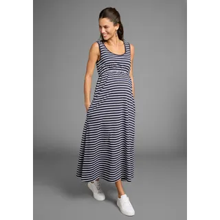 NEUN MONATE Umstandskleid in blau geringelt), | Gr. 42,