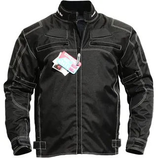 German Wear motorradjacke herren mit protektoren motorrad jacke sommer winddicht herausnehmbar waschbar futter wasserabweisend viele Taschen winter leicht wassarfest textil Schwarz 60 4XL