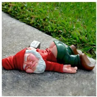 Lustige Betrunkene Gartenzwerg-m-gartenstatue (rot),