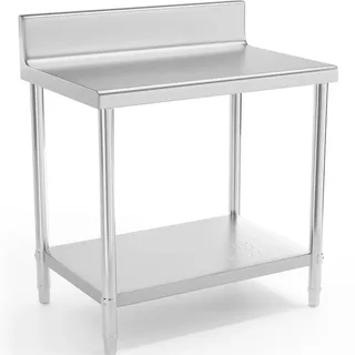 Royal Catering - Edelstahltisch Edelstahl Arbeitstisch Zerlegetisch Gastro Aufkantung 90x60cm
