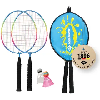 Schildkröt Federball Set Junior – 2 Kurze Schläger für leichteres Treffen – 2 Federbälle – 3/4 Transporthülle – Badminton Set für Anfänger – Outdoor-Spielspaß für Kinder ab 4 Jahren