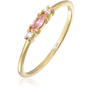 ELLI PREMIUM Ring Vintage gold / rosa / transparent 56