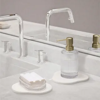 2er Set Kieselgur Stein Badematte klein - Diatomaceous Tray Wasser absorbierend