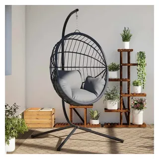 vidaXL Hängesessel-Gestell Anthrazit Stahl