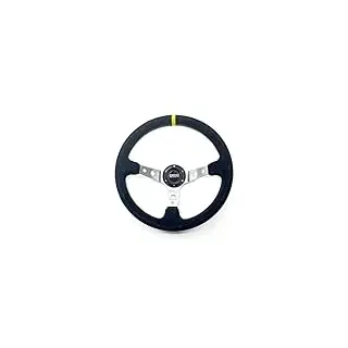 OCC MOTOR SPORT OFFSET LENKRAD AUTO TRACK MODELL ALCANTARA SILBERARME - 90 MM VOLLSCHÜSSELRAD - 350 MM (14 ZOLL), SCHWARZ - GELB
