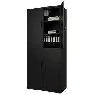 Juskys Aktenschrank 180x80x40 cm Schwarz