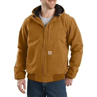 Carhartt Herren Full Swing Loose Fit Washed Duck Fleece-Lined Active Jacket Work Utility Oberbekleidung, Braun Brown, M - M