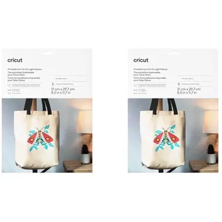Cricut Bedruckbares Iron-On für helle Stoffe – A4 (5 Stk.), White (Packung mit 2)