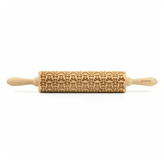 Folkroll Teddybären, gross, 43 cm, Wallholz, Braun