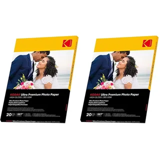 Kodak 9891175 Fotopapier, 280 g/m2, glänzend, Format 13 x 18 cm, Tintenstrahldrucker (Packung mit 2)
