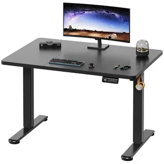 HOMALL Schreibtisch Höhenverstellbar elektrischer Memory-Funktion 100/120/140/160/180cm (Zweistufige Höhenverstellung Ergonomischer Kopfhörerhaken und Kabelhalterung) schwarz 100 cm x 60 cm