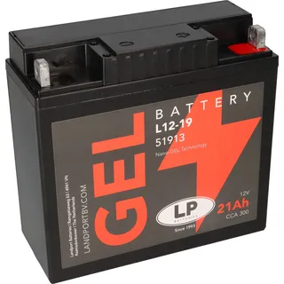 Landport Batterie 12V 21Ah für Motorrad Startbatterie MG L12-19