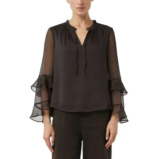 Comma, Comma Strukturierte Chiffonbluse mit femininen Volants - 38