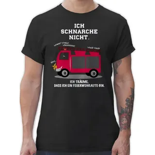 Shirtracer T-Shirt Ich schnarche nicht - Ich träume dass ich ein Feuerwehrauto bin Cartoon Manga Anime schwarz M