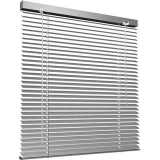 Victoria M. Aluminium Jalousie, 125 x 130 cm, Silber, Jalousie ohne Bohren, inkl. Klemmclips