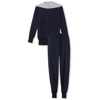 CALIDA Soulmate Bündchen-Pyjama Pyjama Blau 44-46