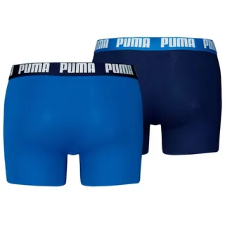 Puma Boxer Boxershorts Men Herren Everyday Basic Boxers 2P, Cotton Stretch, einfarbig Blau L