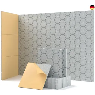 12 Stück Akustikplatten Selbstkleben, Schallabsorber, 30x30x0.9cm,