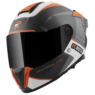 FC-Moto Hawk EVO-X Helm, schwarz-weiss-orange, Größe 2XL für Männer