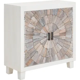 Ambia Home Kommode, Weiß, Metall, Mangoholz, Recyclingholz, vollmassiv, Holz, 1 Fächer, 90x90x40 cm, Beimöbel erhältlich, stehend, Wohnzimmer, Kommoden & Sideboards, Kommoden