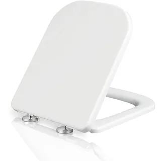 Mass Dynamic Quadratischer WC-Sitz mit Absenkautomatik Top Fix WC-Sitze mit Ein-Knopf-Schnellverschluss-Reinigung für bessere Hygiene, rechteckiger Toilettensitz mit verstellbaren Scharnieren
