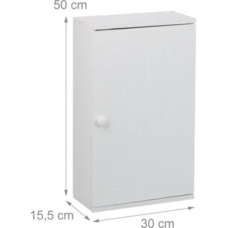 Relaxdays Relaxdays, Hängender Badschrank mit Tür Weiß