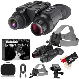 BraveKing 4K Nachtsichtgerät für Kopfmontage mit 3D-Vision-Effekt 8X Zoom Völlig Unabhängig Einstellbare Nachtsichtbrille Jagdfernglas Infrarot-Fernglas mit 4K-Videoaufzeichnung für Erwachsene NGV