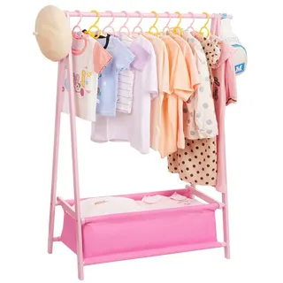 Yorbay Kleiderständer Kinder 86x36x106 cm rosa