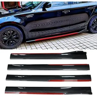 Auto Seitenschweller für Smart forfour Fortwo 451 453, Links Rechts Seitenschürze Trittbretter Car Schutz Zubehör,A/Carbonfiberred