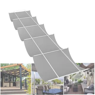 Seilspannmarkise Einziehbar Welle Sonnensegel Seilspanntechnik Beschattung für Terrassenüberdachung, 90% UV-beständig Sonnenschutz für Terrassen, Pergola und Balkon