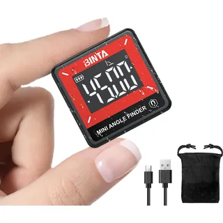 BINTA Digitaler LCD Winkelmesser Neigungsmesser Inklinometer Wasserdicht Winkelmessgerät mit Magnetfuß Wiederaufladbar Wasserwaage für Holzbearbeitung
