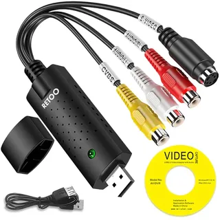 Audio Video Konverter Grabber USB auf RCA Digital VHS VCR DVD CD Adapter Camcorder Videoadapter Videorecorder Konverter Bearbeiten Windows Retoo