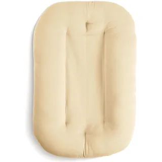 snuggle me® Babynest (0-9 Monate) - Premium Babynestchen Neugeborene, Bio-Baumwolle mit Faserfüllung, Ungepolsterte Mitte, die Umarmungen imitiert, 100% Maschinenwaschbar, Inkl. Reisetasche (Honey)
